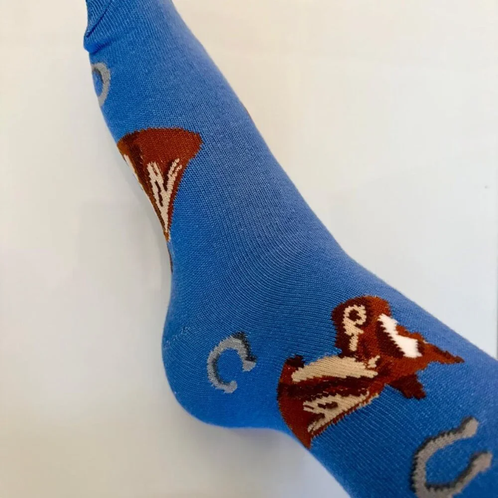 Horse Head Horses Horseshoe Equine Mare Riding 2 Pairs Foozys Women's Socks